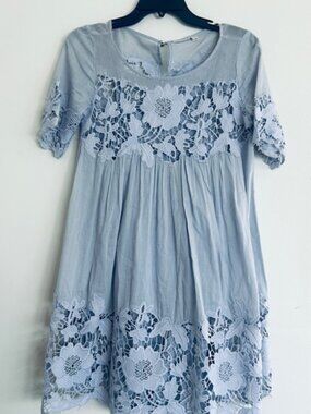 Anthropologie Holding Horses Magnolia Lilac Lined Lace BoHo Baby Doll  Dress